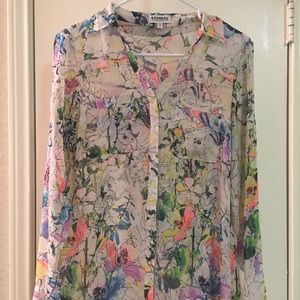 Sheer printed blouse
